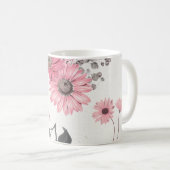 ヴィンテージピンク花模様 コーヒーマグカップ (正面右)