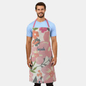 ヴィンテージピンク花花柄 エプロン (着用した状態)