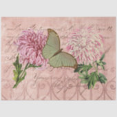 ヴィンテージピンク菊ルナモスエフェメラ 薄葉紙 (正面)