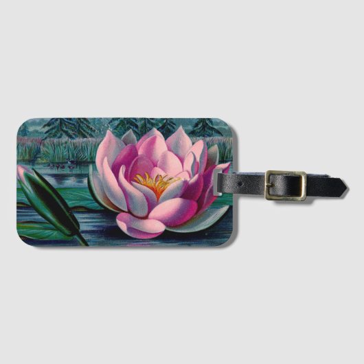 ヴィンテージピンク蓮 ラゲッジタグ (正面横)