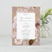ヴィンテージピンク赤面フローラブライダルシャワー 招待状 (スタンド正面)