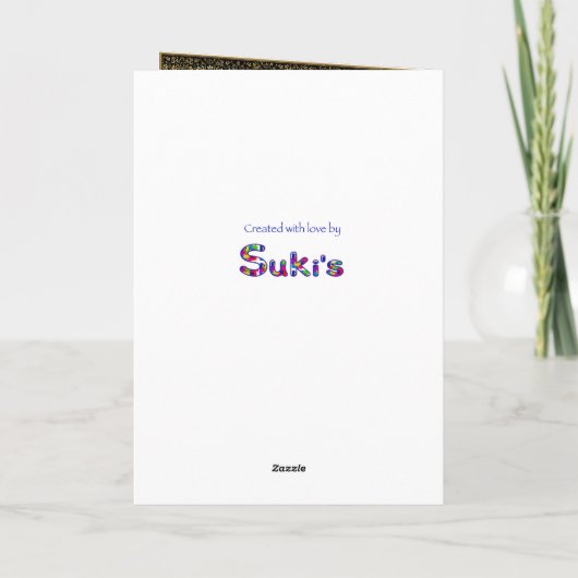 ヴィンテージピンク金ゴールドお誕生日ケーキキンセアニェラ カード (裏面)