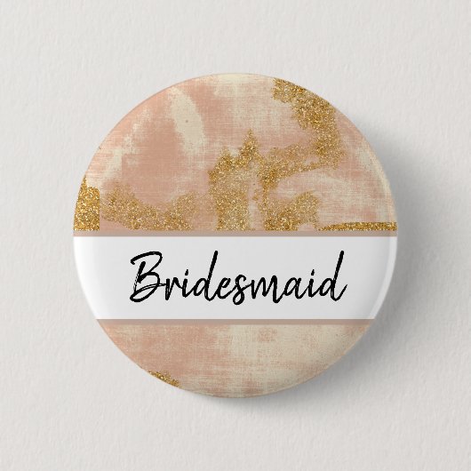 *~*ヴィンテージピンク金ゴールドグリッターゴ動揺してンド 缶バッジ (正面)