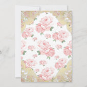 ヴィンテージピンク金ゴールドバラベビーシャワー招待状 招待状 (裏面)