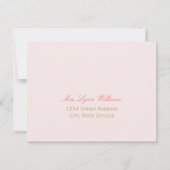 ヴィンテージピンク金ゴールドフローラガーデン結婚パーティー 出欠カード (裏面)