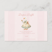 ヴィンテージピンク間抜けグースベビーおむつラッフル エンクロージャーカード (正面)