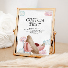 ヴィンテージピンク飛行機の誕生日パーティーカスタムサイン ポスター