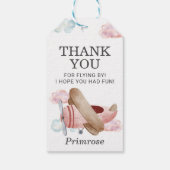 ヴィンテージピンク飛行機パイロット航空党寄り ギフトタグ (裏面)