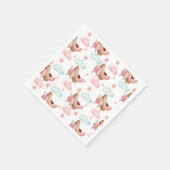 ヴィンテージピンク飛行機パイロット誕生日パーティー スタンダードカクテルナプキン (角)