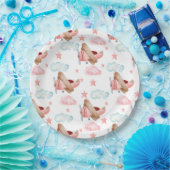 ヴィンテージピンク飛行機パイロット誕生日パーティー ペーパープレート (パーティー)