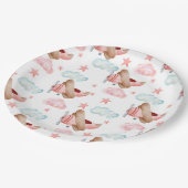 ヴィンテージピンク飛行機パイロット誕生日パーティー ペーパープレート (アングル)