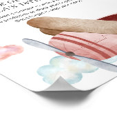 ヴィンテージピンク飛行機1回目の誕生日タイムカプセル ポスター (角)