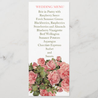 ヴィンテージピンク魔法結婚バラのメニュー メニュー