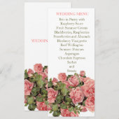 ヴィンテージピンク魔法結婚バラのメニュー メニュー (正面/裏面)