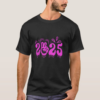 ヴィンテージピンク2025平和サインクリスマスマムコーヒー Tシャツ