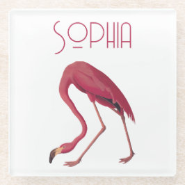 ヴィンテージピンク ガラスコースター