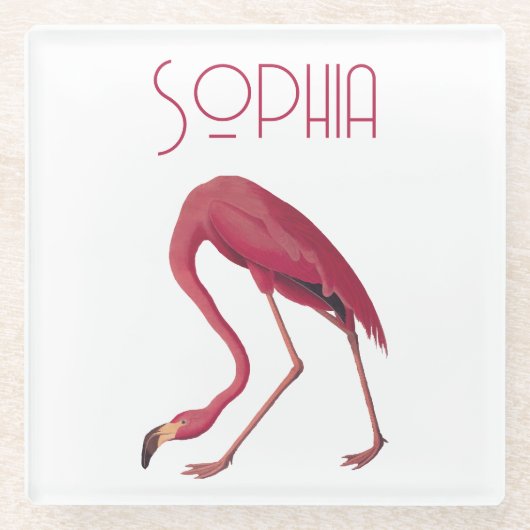 ヴィンテージピンク ガラスコースター (正面)