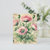 ヴィンテージピンク&グリーンポピーの楽譜スクラップブック (スタンド正面)