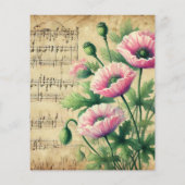 ヴィンテージピンク&グリーンポピーの楽譜スクラップブック (裏面)