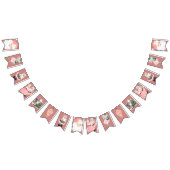 ヴィンテージピンク+バラ金ゴールドクリスマスバンティングバナー バンティングフラッグ (全)