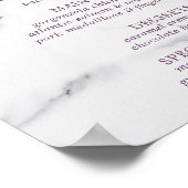 ヴィンテージピンク フラワー マーブル マザーズデイメニュー ポスター (角)