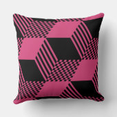 ヴィンテージピンク&ブラックストライプダイヤモンド市松模様に クッション (裏面)