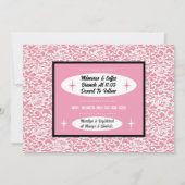 ヴィンテージピンク+ブラックブライダルシャワー 招待状 (裏面)