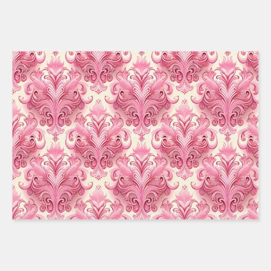 ヴィンテージピンク ラッピングペーパーシート (正面)