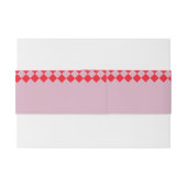 ヴィンテージピンク&レッドチェッカーボードレトロ結婚ズ 招待状ベリーバンド (裏面例)