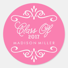 ヴィンテージピンク |卒業スタンプ ラウンドシール