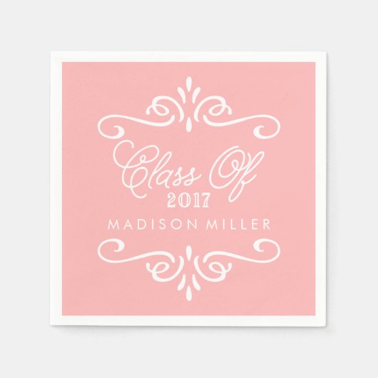 ヴィンテージピンク | 卒業ナプキン スタンダードカクテルナプキン (正面)