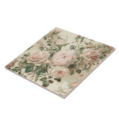 ヴィンテージピンク/白バラ タイル (側面)