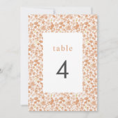 ヴィンテージピンクDitzyフローラ結婚のテーブル番号 招待状 (正面)