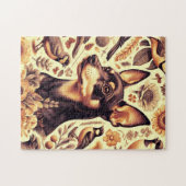 ヴィンテージピンシャーイラストレーション ジグソーパズル (横)