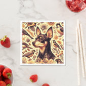 ヴィンテージピンシャーイラストレーション スタンダードカクテルナプキン (インサイチュ)