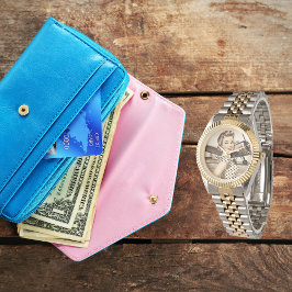 ヴィンテージピンナップの女の子と第2次世界大戦飛行機エレガント、 腕時計