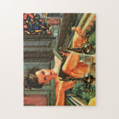 ヴィンテージピンナップの少女 ジグソーパズル (縦)