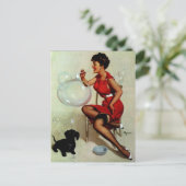 ヴィンテージピンナップガール吹の泡 ポストカード (スタンド正面)