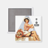 ヴィンテージピンナップギャル・デジタル・アートへ マグネット (正面/裏面)