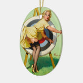 ヴィンテージピンナップピンアップガールオーナメント セラミックオーナメント (左)
