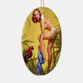 ヴィンテージピンナップピンアップガールオーナメント セラミックオーナメント (右)