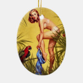 ヴィンテージピンナップピンアップガールオーナメント セラミックオーナメント (裏面)