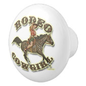 ヴィンテージピンナップロデオ女性のカーボーイドロワープル セラミックノブ (右)