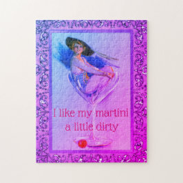 ヴィンテージピンナップ女の子汚いマルティーニ ジグソーパズル