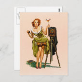 ヴィンテージピンナップ ポストカード (正面/裏面)