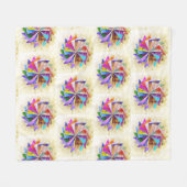 ヴィンテージピンホイールキルトパターン フリースブランケット (正面(横))