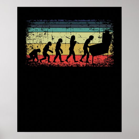 ヴィンテージピンボール進化ピンボールプレーヤーレトロ ポスター (正面)