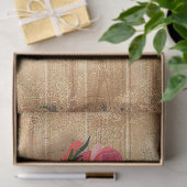 ヴィンテージピンローズ任意の目的のパーティー組織 薄葉紙 (ギフト)