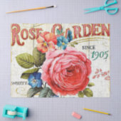 ヴィンテージピンローズ任意の目的のパーティー組織 薄葉紙 (クラフト)