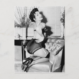 ヴィンテージピン留めガールフォト ポストカード